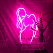 LED Neon Sign - Woman Silhouette Wall Art for Bedroom & Bar