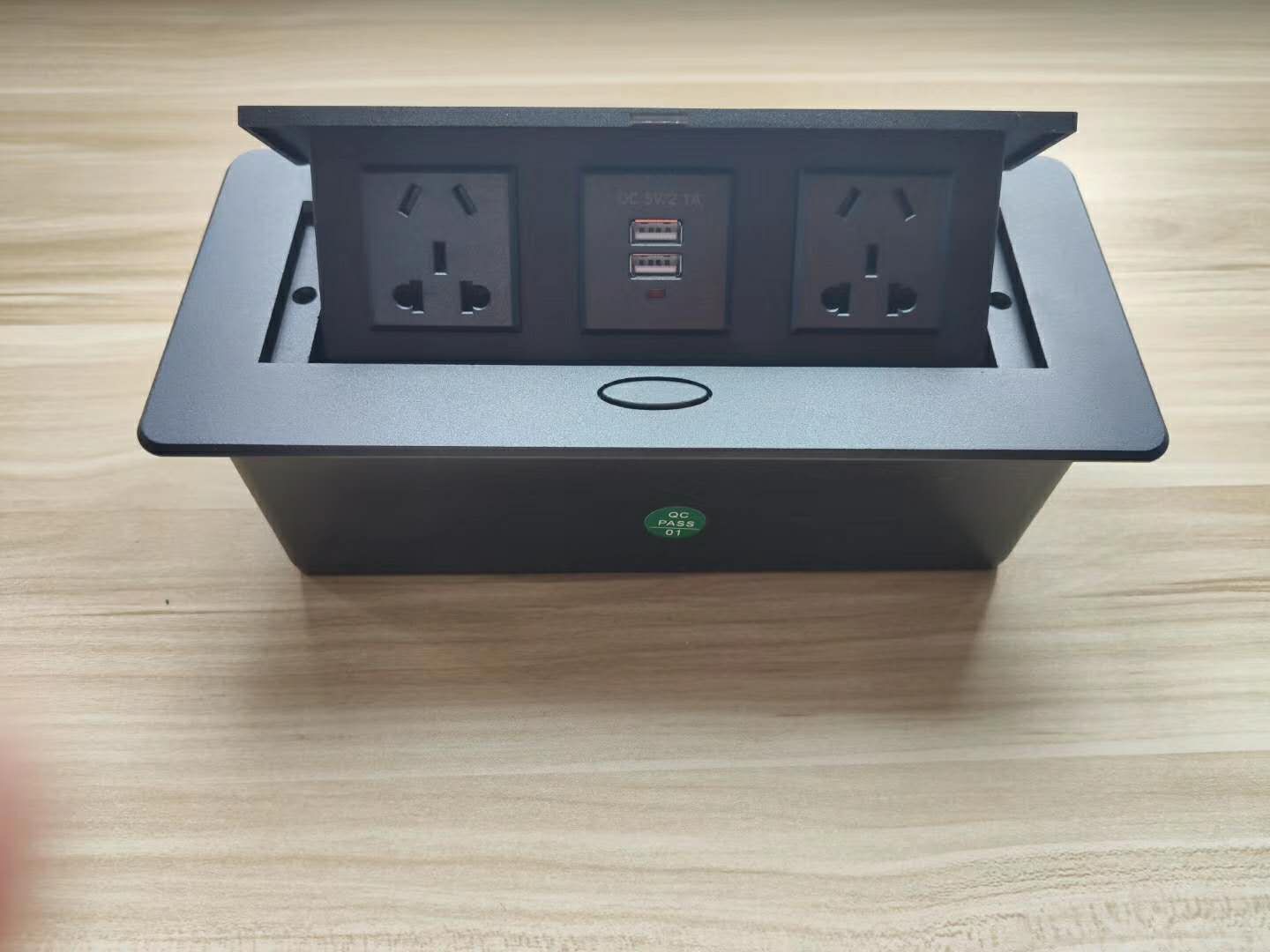 Pop-Up Desktop Power Socket - Hidden Aluminum Outlet with USB Ports