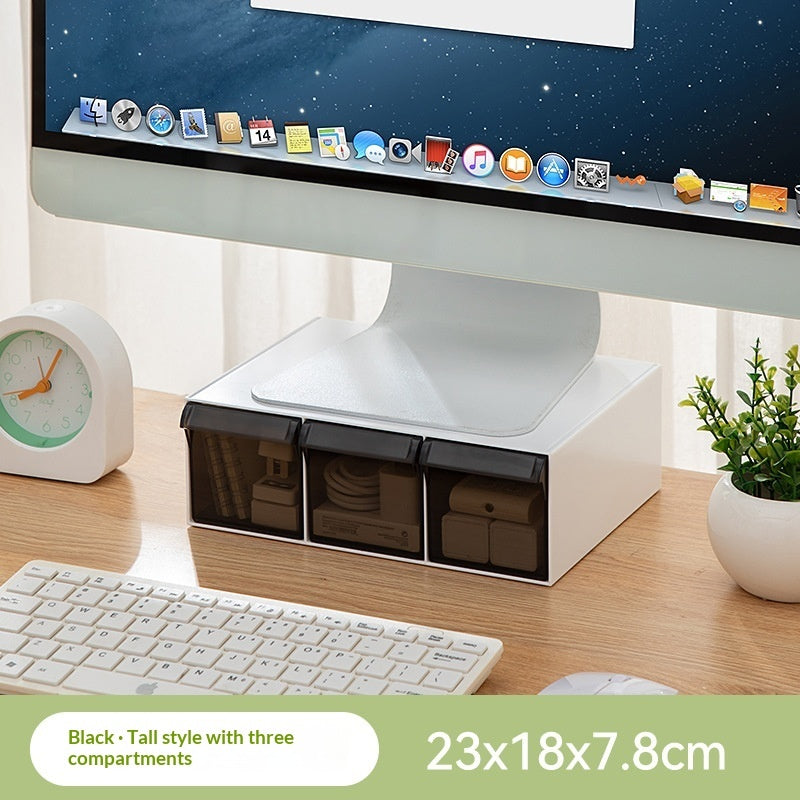 Desktop Monitor Riser with Drawers - Multi-Tier Storage Organizer