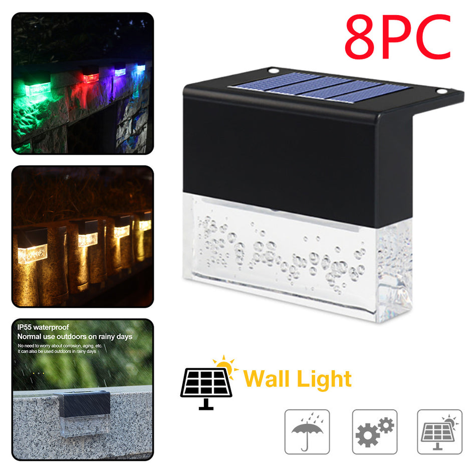 Solar LED Step Fence Light - Waterproof RGB Color Changing | IP65 Outdoor Stair & Deck Lighting