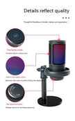 RGB Condenser Microphone - Professional Streaming Mic with Colorful LED Lighting Wired