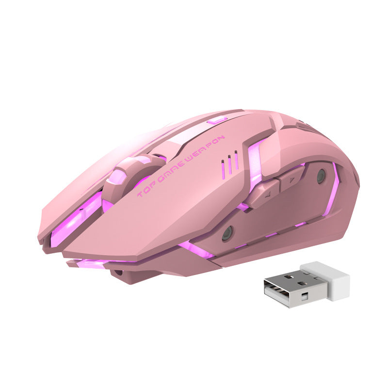 Wireless Silent Gaming Mouse - Rechargeable Ergonomic 6-Button Mouse