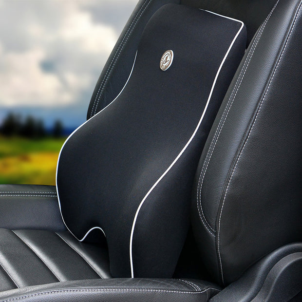 Memory Foam Lumbar Support Set - Headrest & Back Cushion Combo