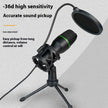 USB Condenser Microphone - Desktop Tripod with Pop Filter