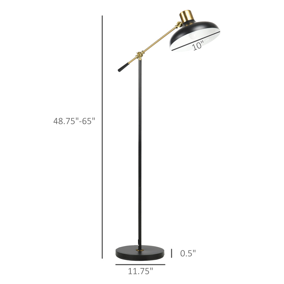 Adjustable Floor Lamp - Industrial Balance Arm Reading Light | 48-65