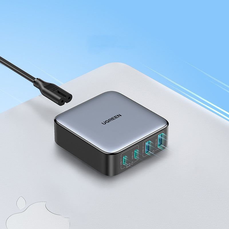 100W GaN Desktop Charging Station - 4-Port Fast Charger with Cable