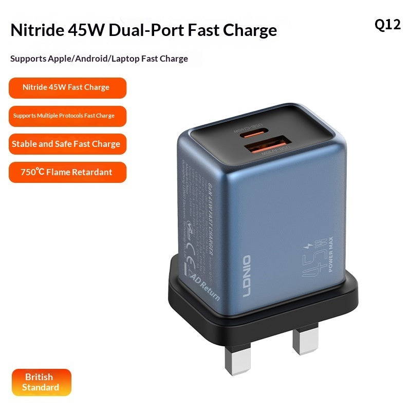 45W GaN Fast Charger - USB-C PD Compact Wall Adapter for Travel