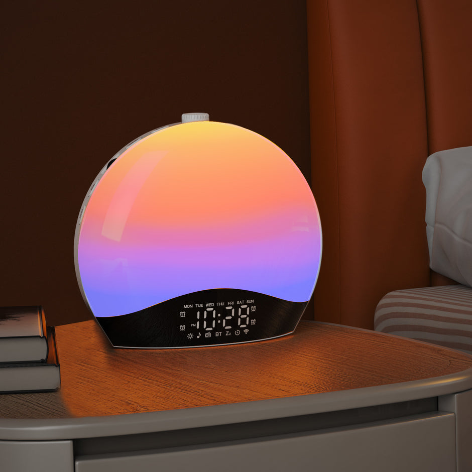 Smart Sunrise Alarm Clock - Bluetooth Wake Up Light with Colors