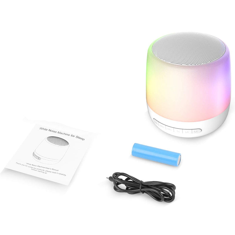 White Noise Machine - 28 Soothing Sounds with LED Night Light