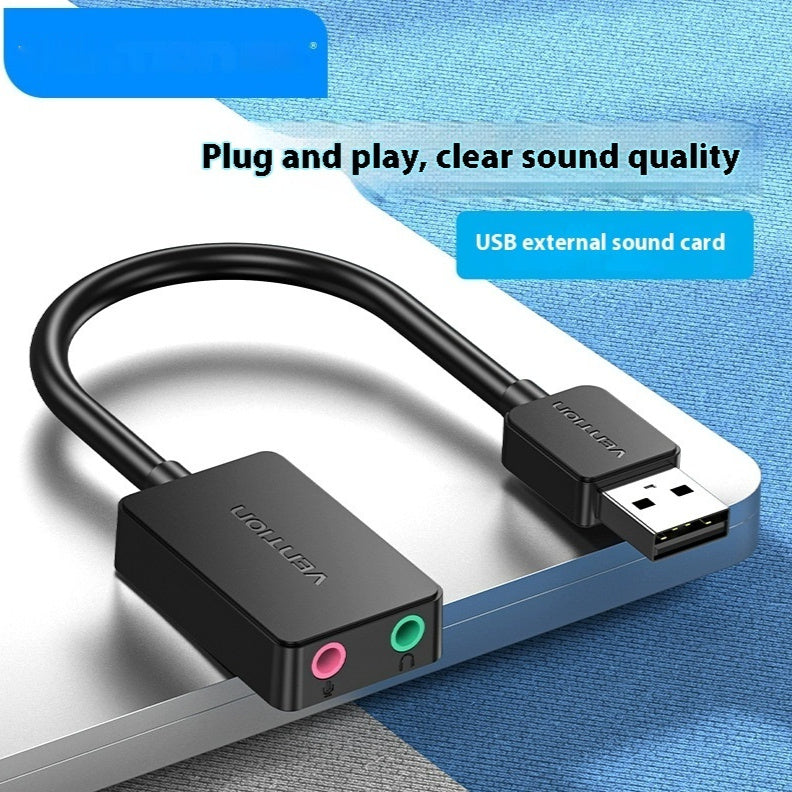 USB Audio Adapter - External Sound Card for Gaming & Streaming