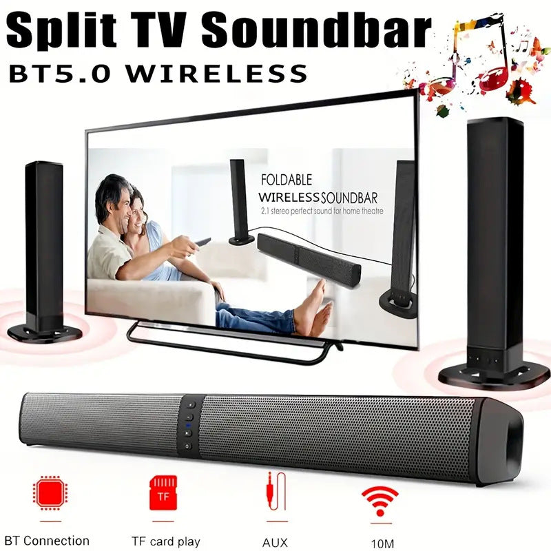 2-in-1 Soundbar - Bluetooth Home Theater Speaker System with Dual Speakers