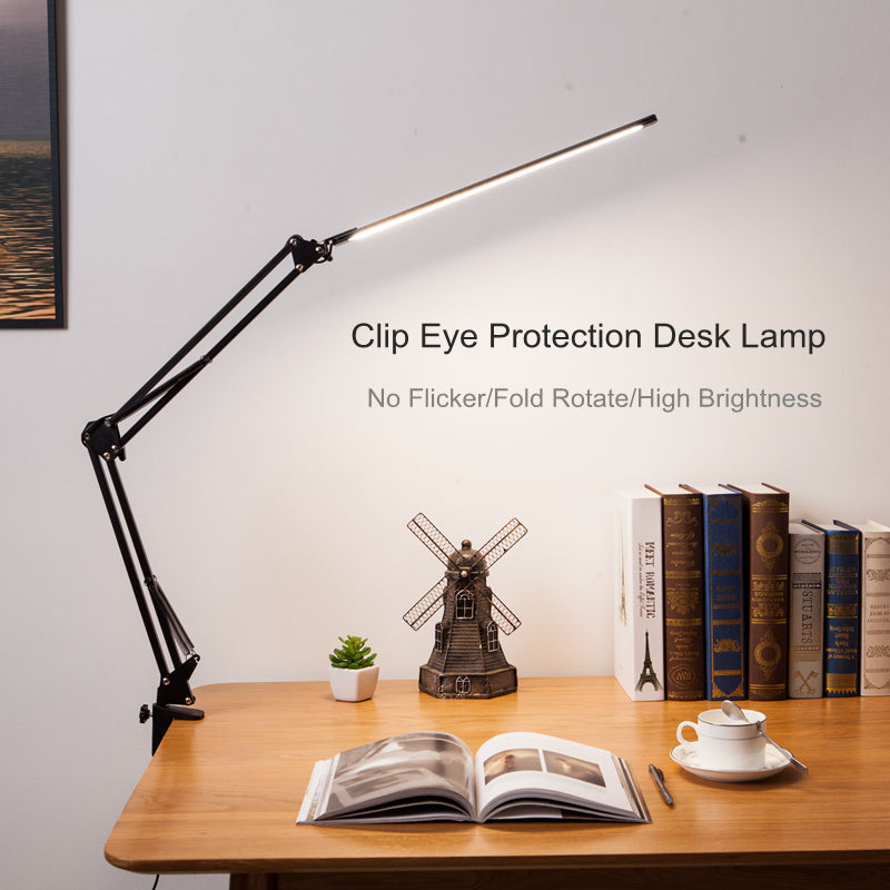 LED Desk Lamp - Adjustable Clip-On Work Light with 3 Colors