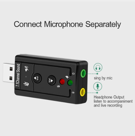USB 7.1 Sound Card - External Audio Adapter for PC & Laptop