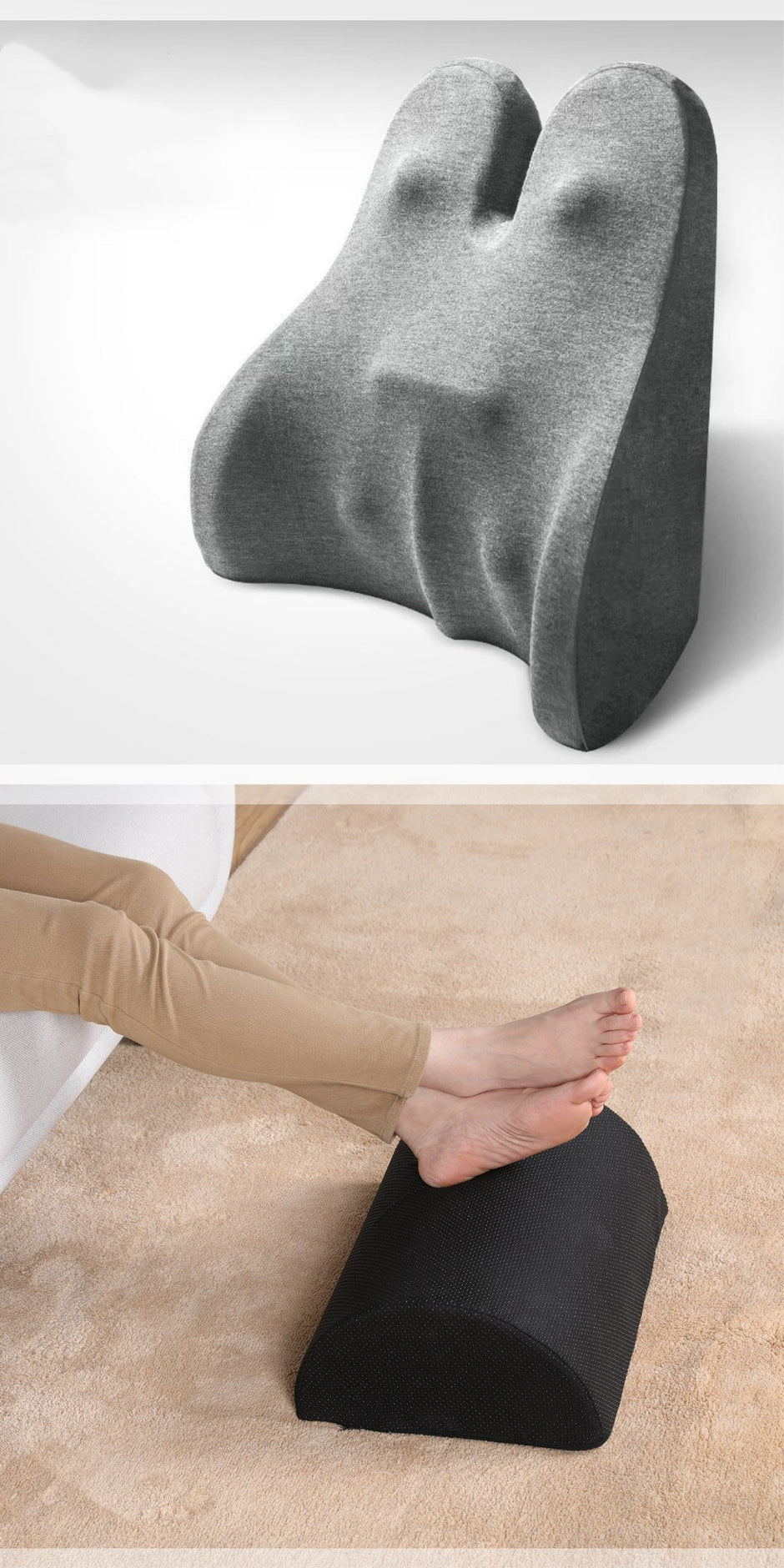 Orthopedic Lumbar Support Cushion - Memory Foam Back Support Pillow
