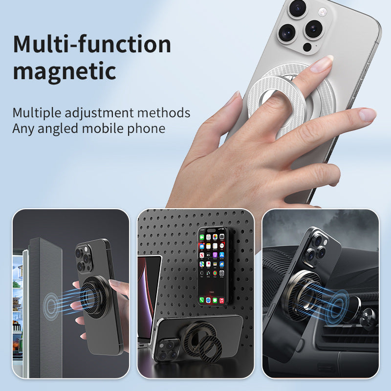 360° Rotating Magnetic Car Phone Holder - Foldable Ring Stand