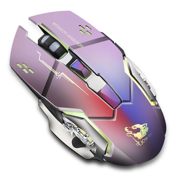 X8 Wireless Gaming Mouse - Rechargeable 2.4GHz RGB 7-Color Breathing Light 1800 DPI