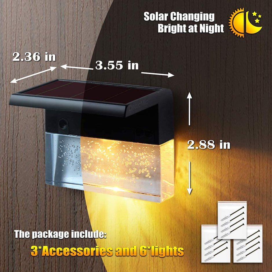 Solar LED Step Fence Light - Waterproof RGB Color Changing | IP65 Outdoor Stair & Deck Lighting