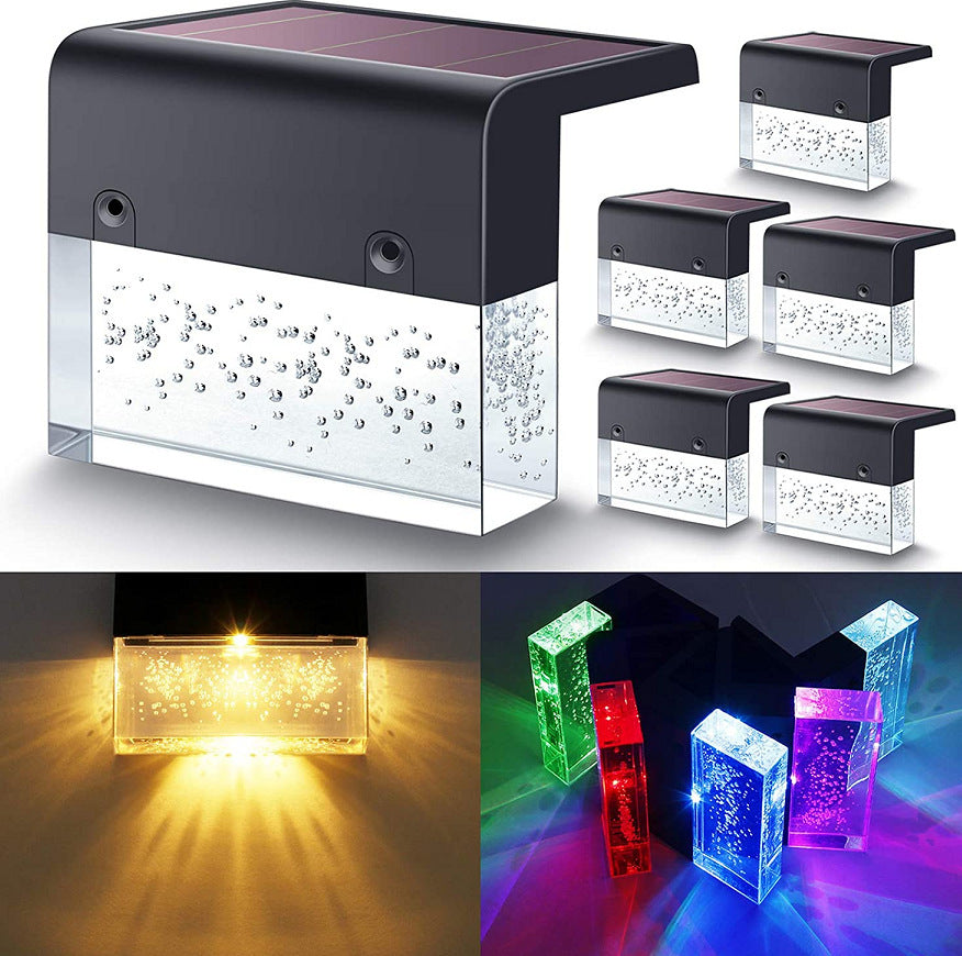 Solar LED Step Fence Light - Waterproof RGB Color Changing | IP65 Outdoor Stair & Deck Lighting