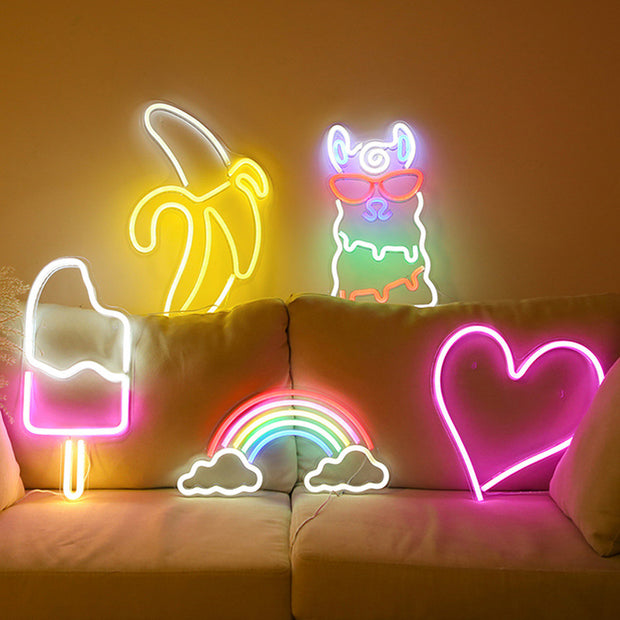 Rainbow Neon Light Sign - LED Wall Decor for Bedroom & Bar