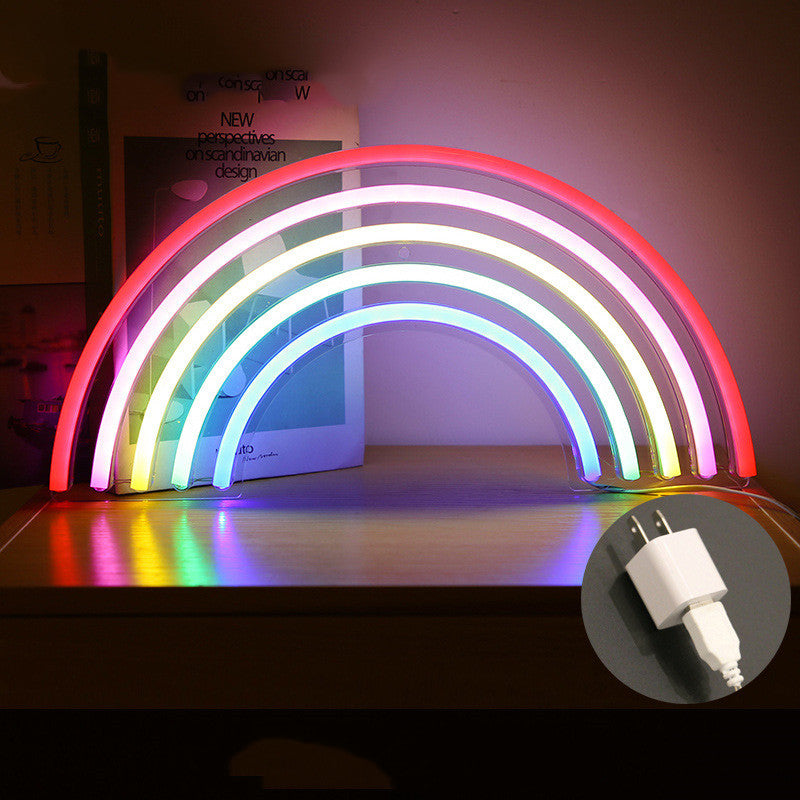Rainbow Neon Light Sign - LED Wall Decor for Bedroom & Bar