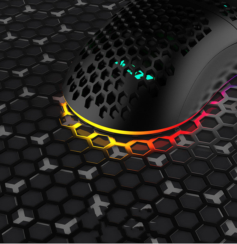 Lightweight Gaming Mouse - 16000 DPI Wired Honeycomb Design RGB Mouse