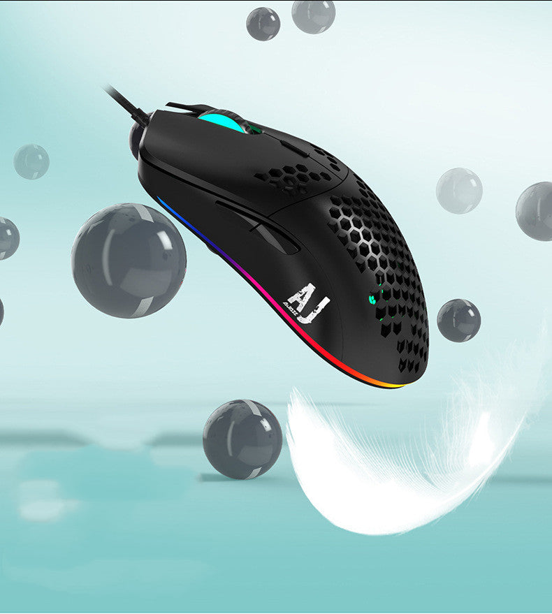 Lightweight Gaming Mouse - 16000 DPI Wired Honeycomb Design RGB Mouse