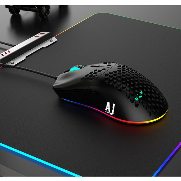 Lightweight Gaming Mouse - 16000 DPI Wired Honeycomb Design RGB Mouse