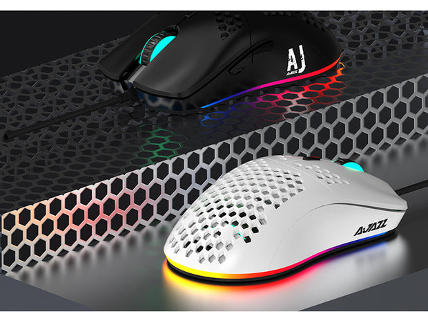Lightweight Gaming Mouse - 16000 DPI Wired Honeycomb Design RGB Mouse