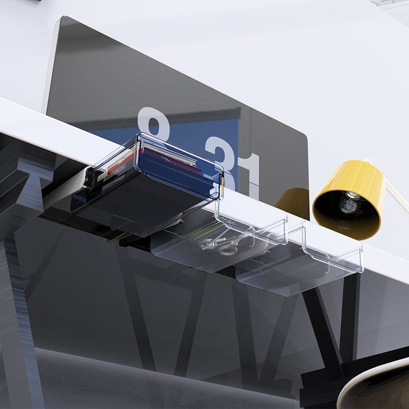 Under Desk Storage Box - Hidden Desktop Drawer Organizer