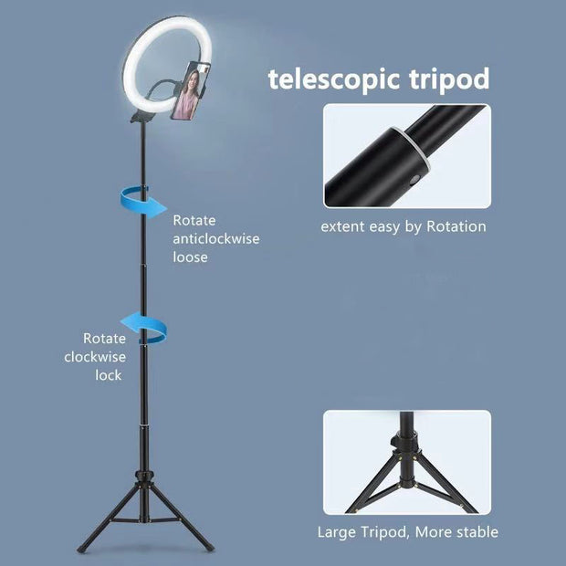 10" LED Ring Light with Tripod Stand - Dimmable Selfie Ring Light for Streaming Photography