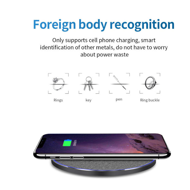 15W Qi Wireless Charger Pad - Ultra-Thin Fast Charging Disc