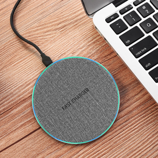 15W Qi Wireless Charger Pad - Ultra-Thin Fast Charging Disc