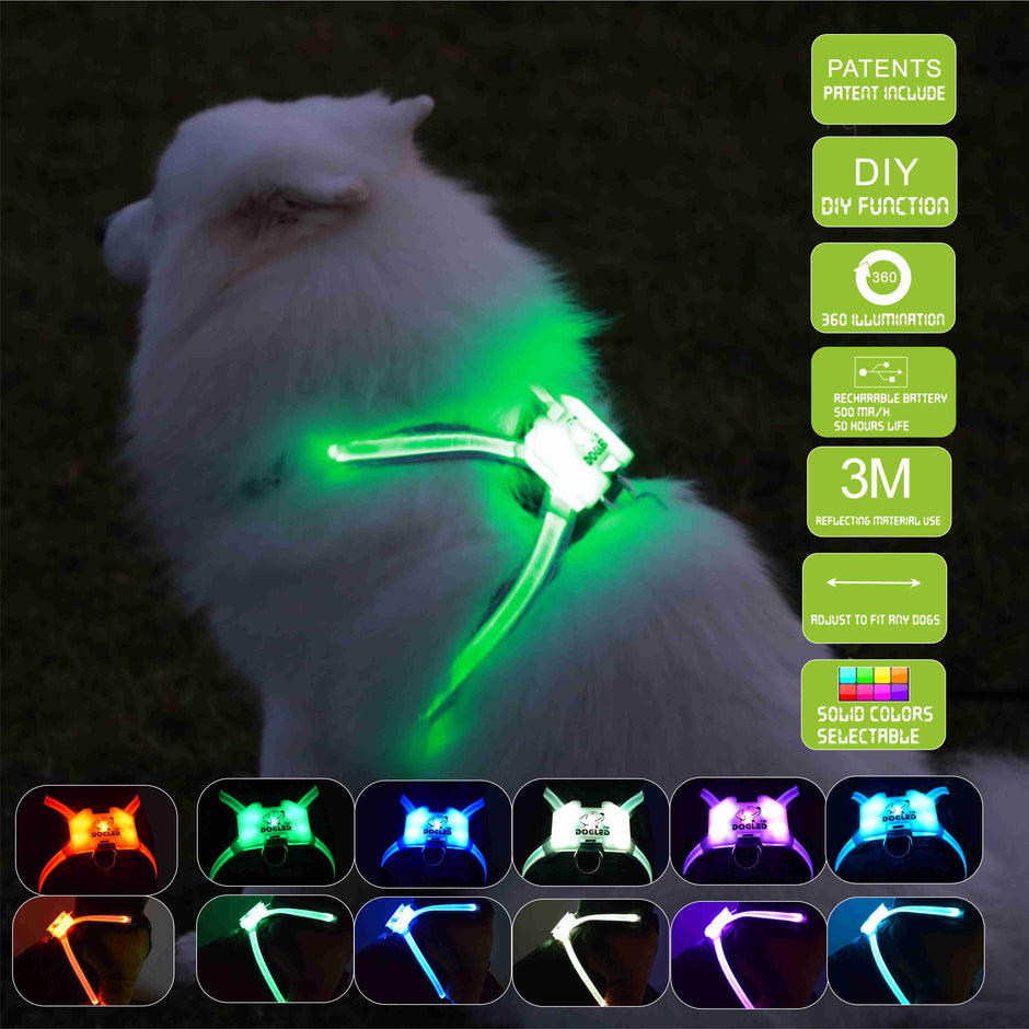 LED USB Rechargeable Dog Collar - Silicone Luminous Safety Collar for All Dog Sizes