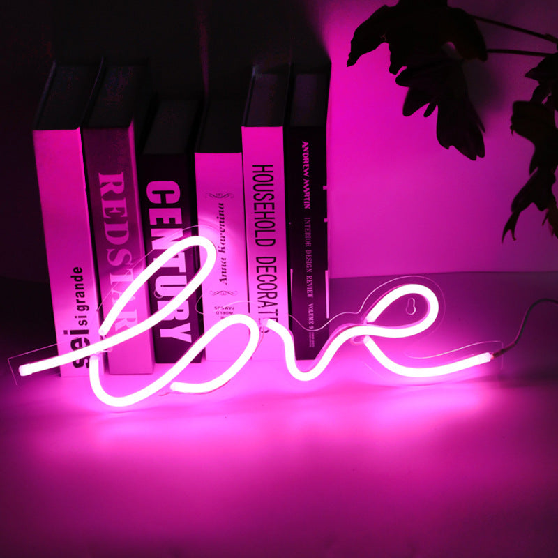 LED Neon Sign Light - USB Powered Wall Decor Atmosphere Lamp