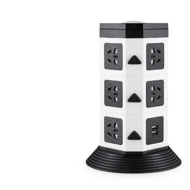 Vertical Tower Power Strip - 16-Outlet Multi-Function Surge Protector