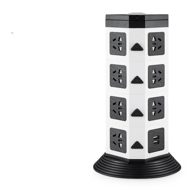Vertical Tower Power Strip - 16-Outlet Multi-Function Surge Protector