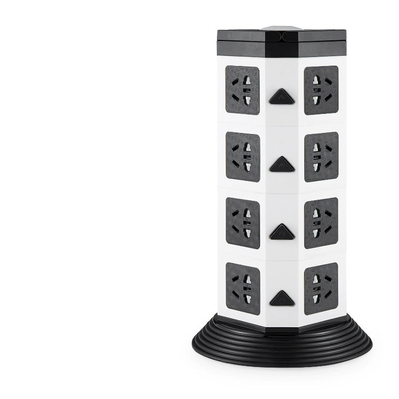 Vertical Tower Power Strip - 16-Outlet Multi-Function Surge Protector