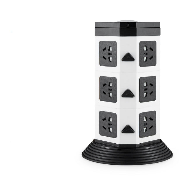 Vertical Tower Power Strip - 16-Outlet Multi-Function Surge Protector