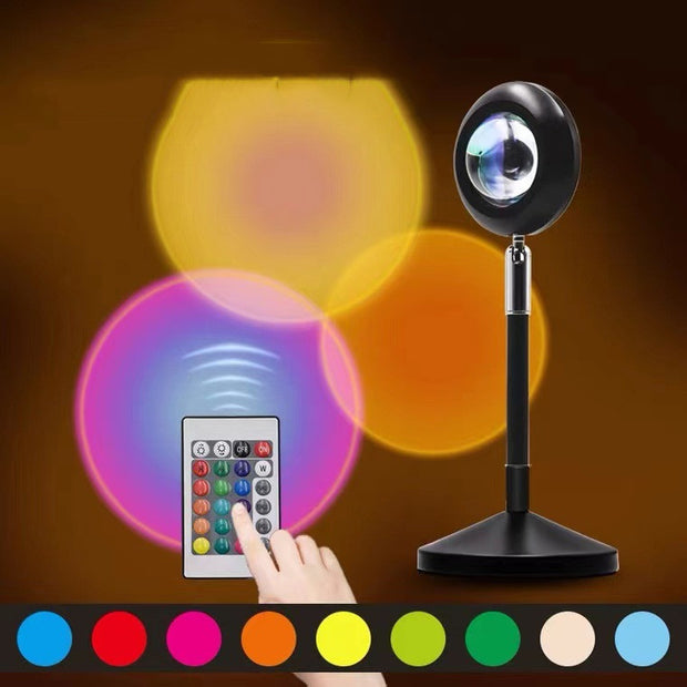 Rainbow Sunset Projector Lamp - LED Atmosphere Light with Remote & APP Control | Home & Coffee Shop Decor