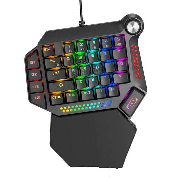 34-Key RGB Gaming Keypad - One-Handed Mechanical Keyboard with Macro Recording