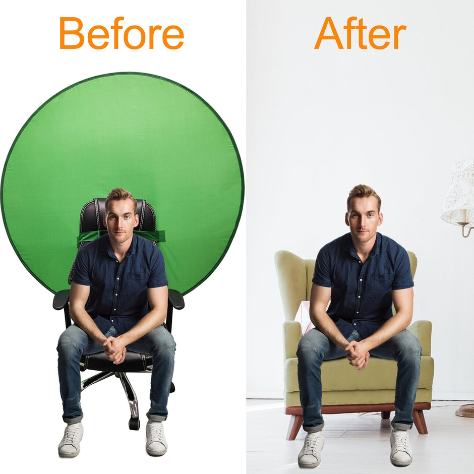 Collapsible Green Screen Background - Portable Chroma Key Backdrop for Streaming Photography