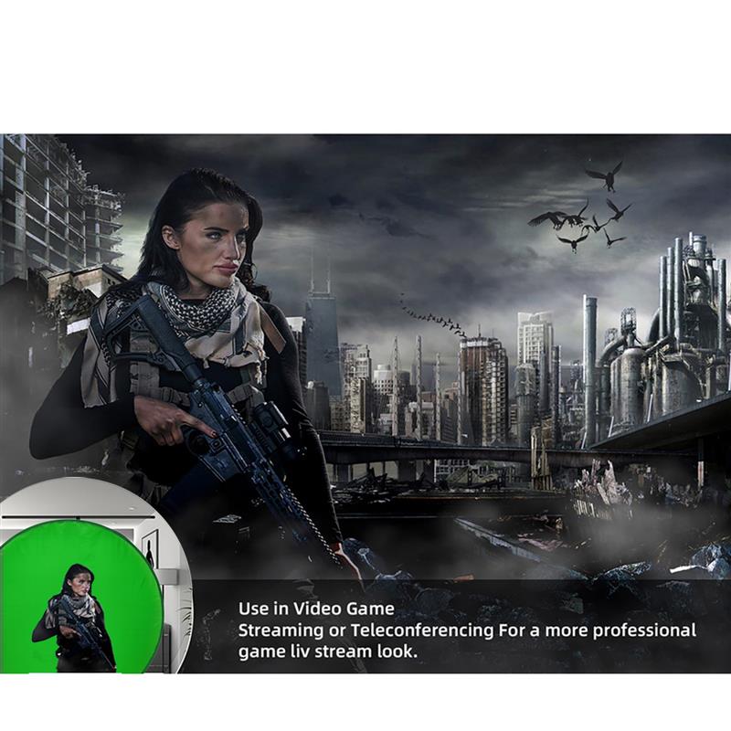 Collapsible Green Screen Background - Portable Chroma Key Backdrop for Streaming Photography