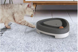 Interactive Cat Triangle Turntable Toy - Electric Rotating Feather Toy with Scratcher and Sound