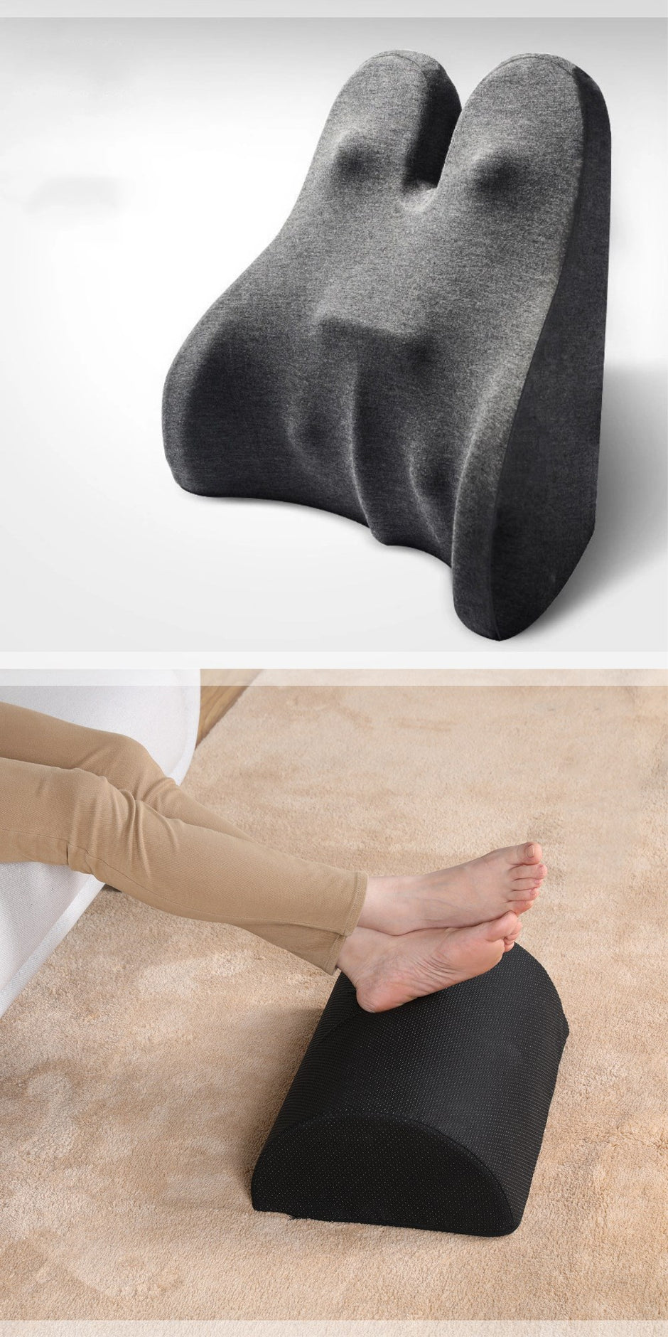 Orthopedic Lumbar Support Cushion - Memory Foam Back Support Pillow