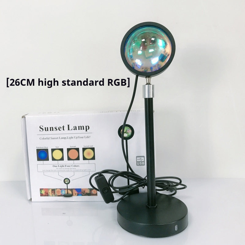 Sunset Projection Lamp - USB LED Night Light | 4 Modes Rainbow Projector for Room Decor & Photography