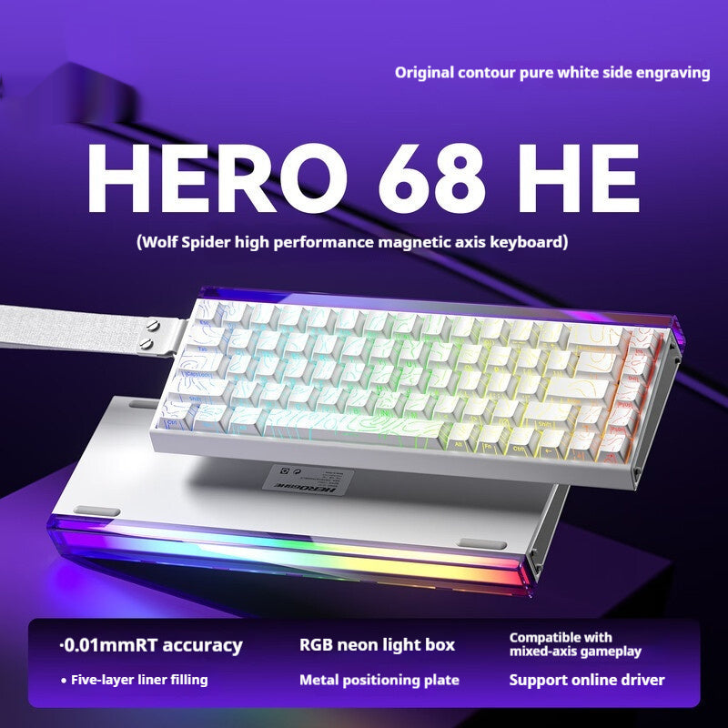 Magnetic Switch Gaming Keyboard - RGB Wired Mechanical Keyboard with Premium Keycaps