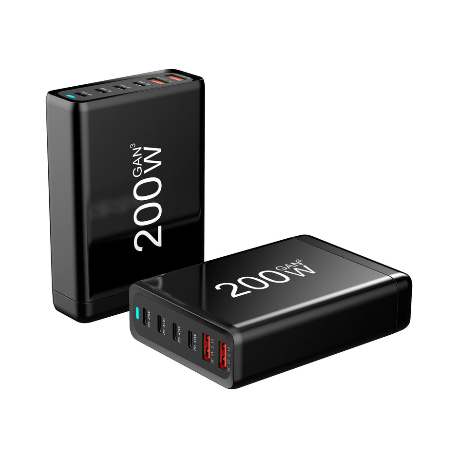200W GaN High Power Charger - Multi-Device Fast Charging Station