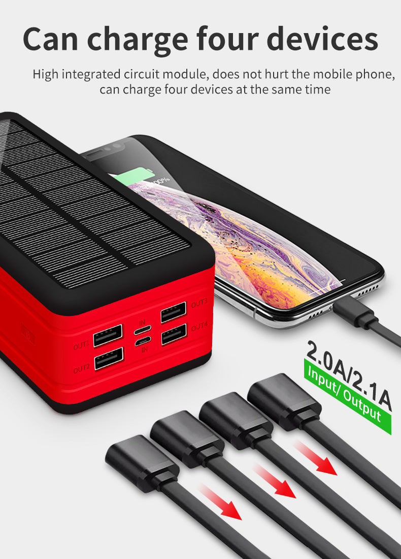 Solar Wireless Power Bank - High Capacity Portable Charger with Solar Panel