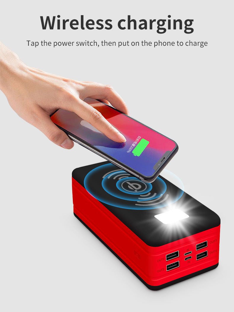 Solar Wireless Power Bank - High Capacity Portable Charger with Solar Panel