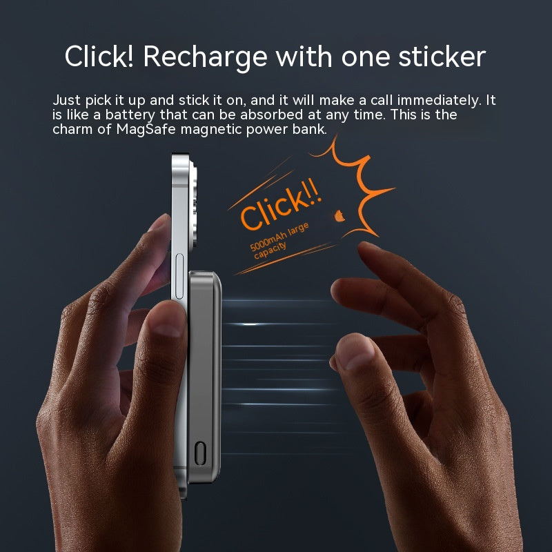 Magnetic Wireless Power Bank - 5000mAh PD 20W Fast Charge Transparent